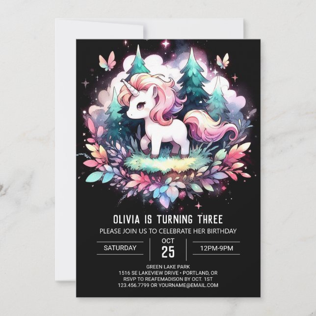 Elegant Custom Horse Birthday Invitation (Front)