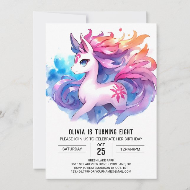 Elegant Custom Horse Birthday Invitation (Front)