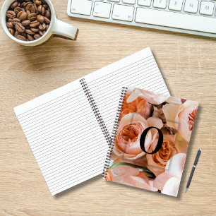 Elegant Custom Initial Letter O Roses Monogram  Notebook