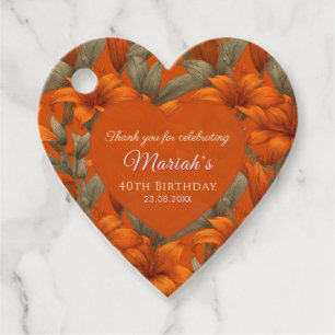 Elegant Custom Lilies Floral Birthday Present Favour Tags