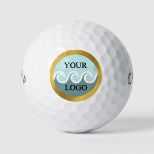 Elegant custom logo company gold foil frame golf balls