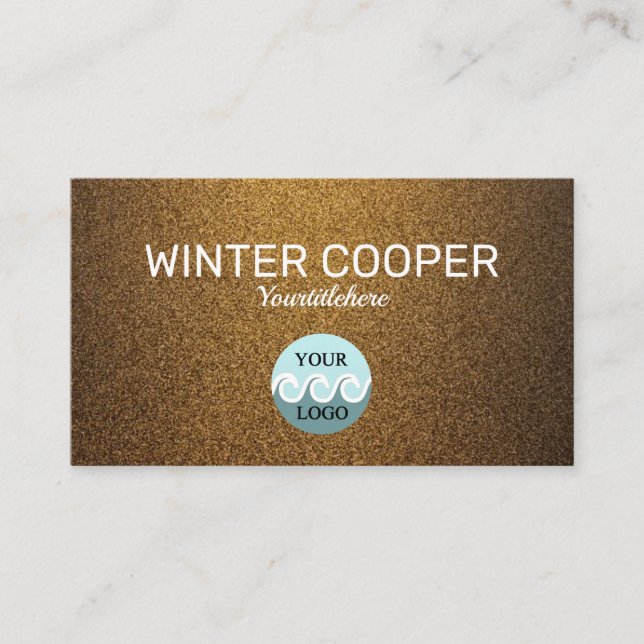 Elegant custom logo copper gold professional  business card (Front)