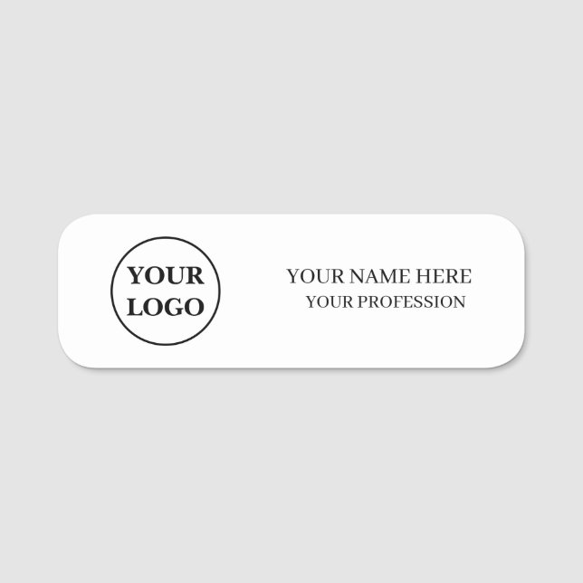 Elegant Custom Logo Employee Name Tag (Front)