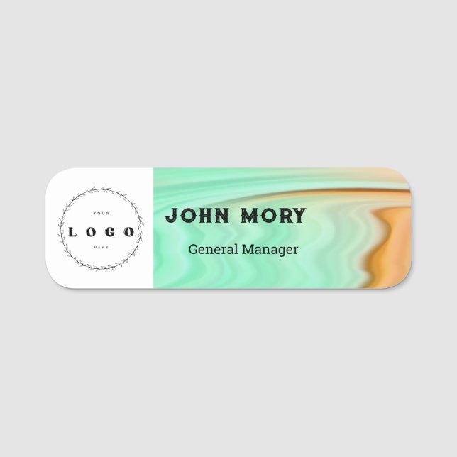 Elegant custom Logo employee name tag  (Front)