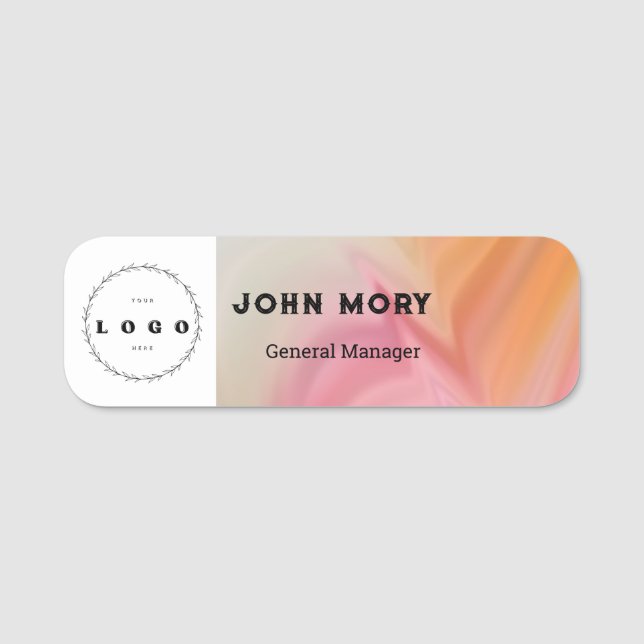 Elegant custom Logo employee name tag  (Front)