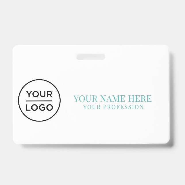 Elegant custom Logo Employee Simple ID Badge (Front)