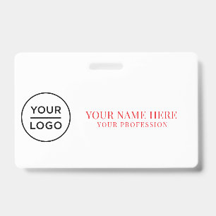 Elegant custom Logo Employee Simple ID Badge