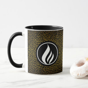 Elegant custom logo golden dots black mug