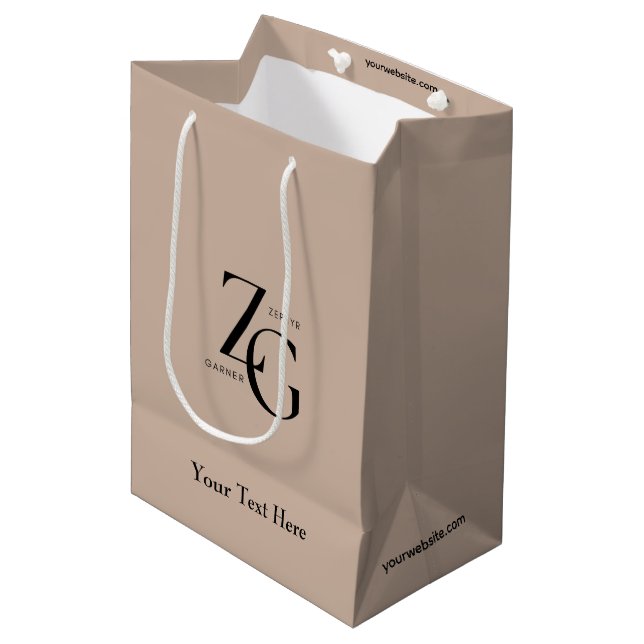 Elegant Custom Logo Jewellery Business Medium Gift Bag (Front Angled)