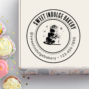 Elegant Custom Logo Name Bakery Rubber Stamp