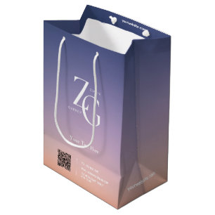 Elegant Custom Logo   QR Code Business Medium Gift Bag