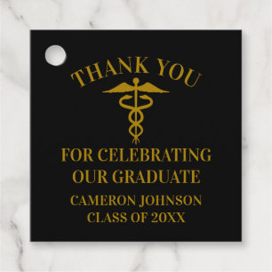 Elegant Custom Medical School Graduation Party Favour Tags