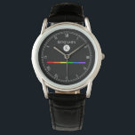 Elegant Custom Monogram Gay LGBT Watch<br><div class="desc">An beautiful elegant monogram black and white,  with a LGBT rainbow stripe watch with a spot for your gift recipient's name and last name initial monogram. A great gift for anyone who is gay,  lesbian,  transexual,  or any proud member of the LGBT community.</div>