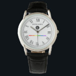 Elegant Custom Monogram Gay LGBT Watch<br><div class="desc">A elegant monogram black and white,  with an LGBT rainbow stripe watch with a spot for your gift recipient's name and last name initial monogram. A great gift for anyone who is gay,  lesbian,  or any proud member of the LGBT community.</div>