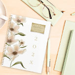 Elegant Custom Monogram Name Vintage Floral Stamp Planner<br><div class="desc">Elegant Custom Monogram Name Vintage Floral Stamp Planner - Elegant wildflower planner that you can easily customise with name and year in script typography and chic typewriter font. Floral illustration by Hanger Lane Illustrations,  PGCo Designs Partner.</div>