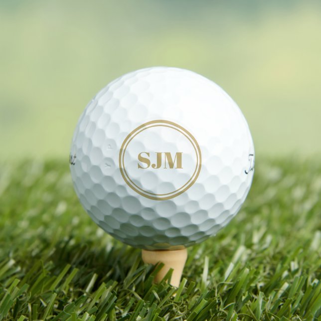 Elegant custom monogram personalised Titleist Golf Balls (Insitu Tee)