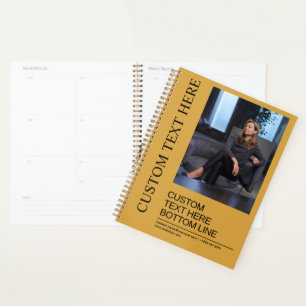 Elegant Custom Mustard Yellow Text Image Creative Planner