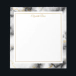 Elegant Custom Name Black White Gold Marble  Notepad<br><div class="desc">This is an Elegant Custom Name Black White Gold Marble Notepad!</div>