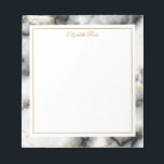 Elegant Custom Name Black White Gold Marble  Notepad<br><div class="desc">This is an Elegant Custom Name Black White Gold Marble Notepad!</div>
