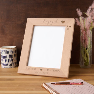 Elegant Custom Name Engagement Wedding Photo Etched Frames