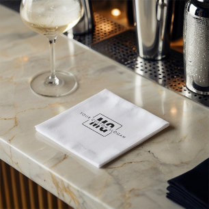 Elegant Custom Name Initials Monogram Logo Napkins