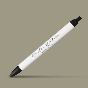 Elegant Custom Name Job Title Branded Promotional Blue Ink Pen