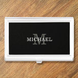 Elegant Custom Name Monogram Personalised Business Card Holder<br><div class="desc">Customise the text, and easily create your personalised business card case. Click CUSTOMIZE FURTHER to change the background colour or text colour. You can TRANSFER this DESIGN on other Zazzle products and adjust it to fit most of the Zazzle items. Standard Studio designs are made in high-resolution vector graphics for...</div>