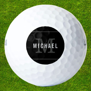 Elegant Custom Name Monogram Personalised Golf Balls