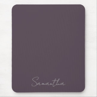 Elegant Custom Name Purple Taupe Mouse Mat