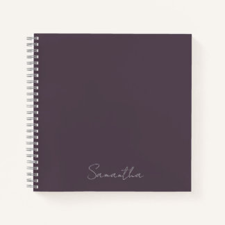 Elegant Custom Name Purple Taupe Notebook
