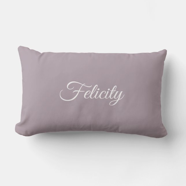 Elegant Custom Name Script Initial Letter F Modern Lumbar Cushion (Front)