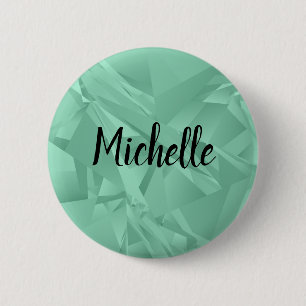 Elegant Custom Name Tag Modern Teal Template 6 Cm Round Badge