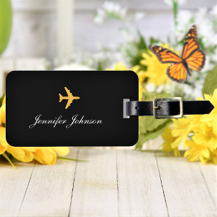 Elegant Custom Name Text Personalised Luggage Tag