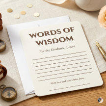 Elegant Custom Name Words of Wisdom Graduation Adv