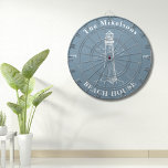 Elegant Custom Nautical Beach House Dartboard<br><div class="desc">Step up your game room decor with our Custom Nautical Beach House Dart Board, blending coastal aesthetics with personalised style for hours of entertainment. Ideal Use: Game Room Enhancement: Perfect for adding a decorative and functional element to your game room or entertainment area with a personalised twist. Gift Giving: A...</div>
