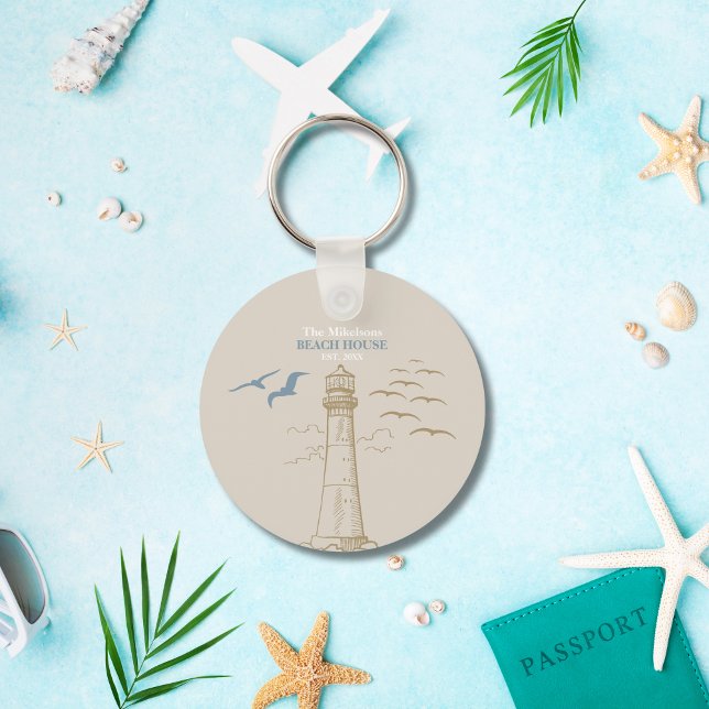 Elegant Custom Nautical Beach House Key Ring (Creator Uploaded)