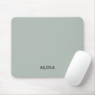 Elegant Custom Personalised Beige & Monogram Mouse Mat