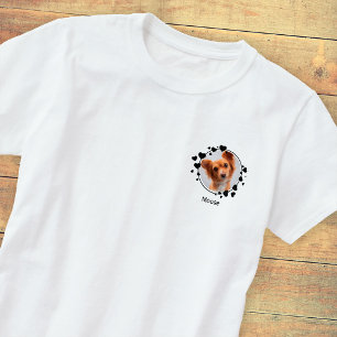 Elegant Custom Pet Dog Cat Photo with Name T-Shirt
