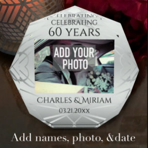 Elegant Custom Photo 60th Wedding Anniversary Gift