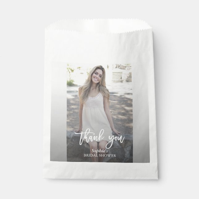 Elegant Custom Photo Bridal Shower Favour Bags (Front)