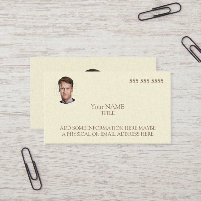 Elegant Custom Photo Business Card (Front/Back In Situ)