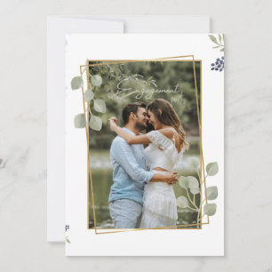 Elegant Custom Photo Engagement Shower White Invitation