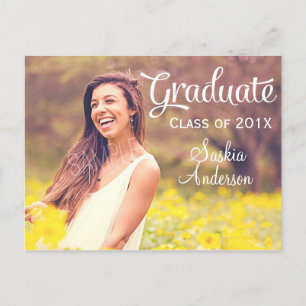 Elegant Custom Photo Graduation Invitation Postcard