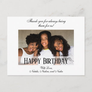 Elegant Custom Photo Happy Birthday Postcard