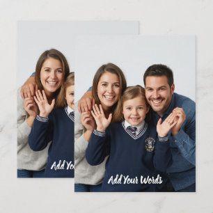 Elegant Custom Photo & Text Personalised Flat Note Card