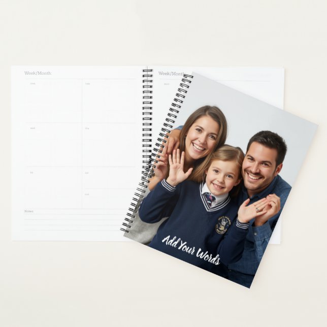 Elegant Custom Photo & Text Personalised  Planner (Display)