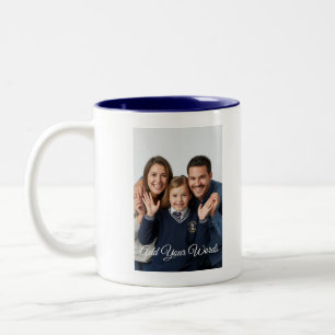 Elegant Custom Photo & Text Personalised Two-Tone Coffee Mug