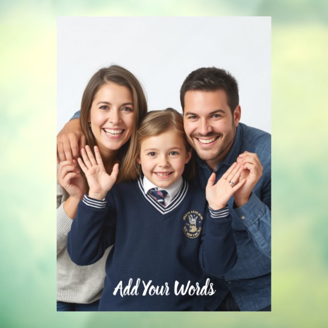Elegant Custom Photo & Text Personalised  Window Cling (Sheet 3)