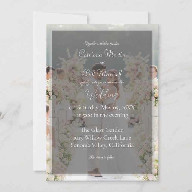 Elegant Custom Photo Wedding Invitation (Front)