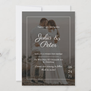 Elegant Custom Photo Wedding Invitation
